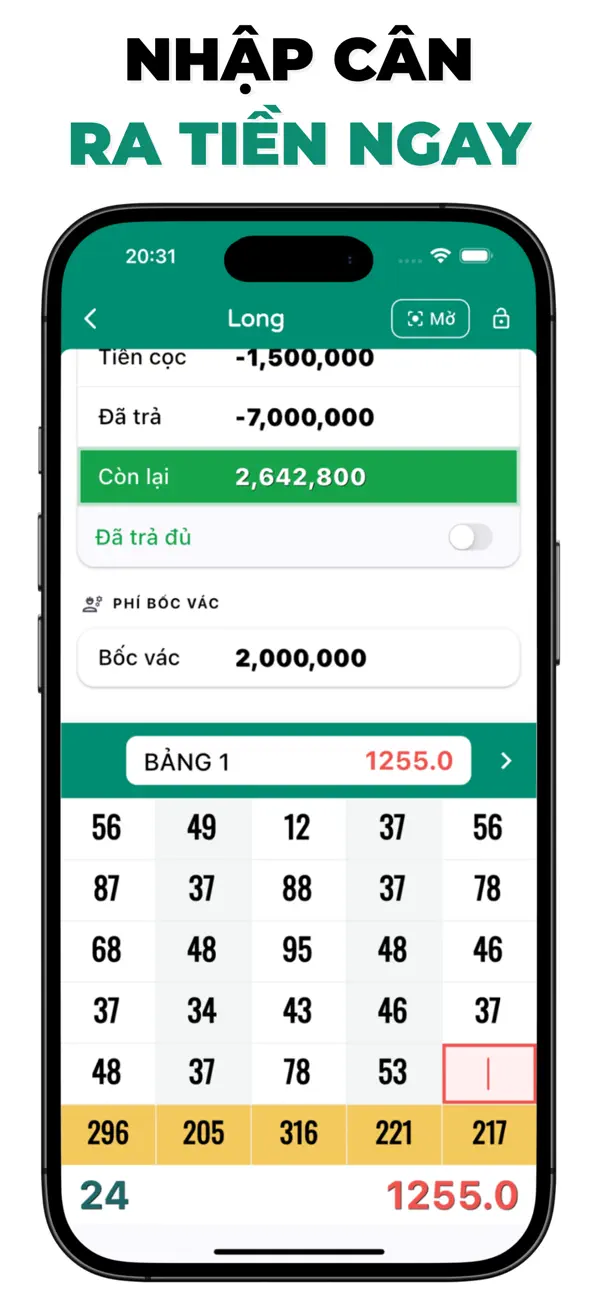 Cân Nông trên iPhone: nhập cân, tính tiền ngay